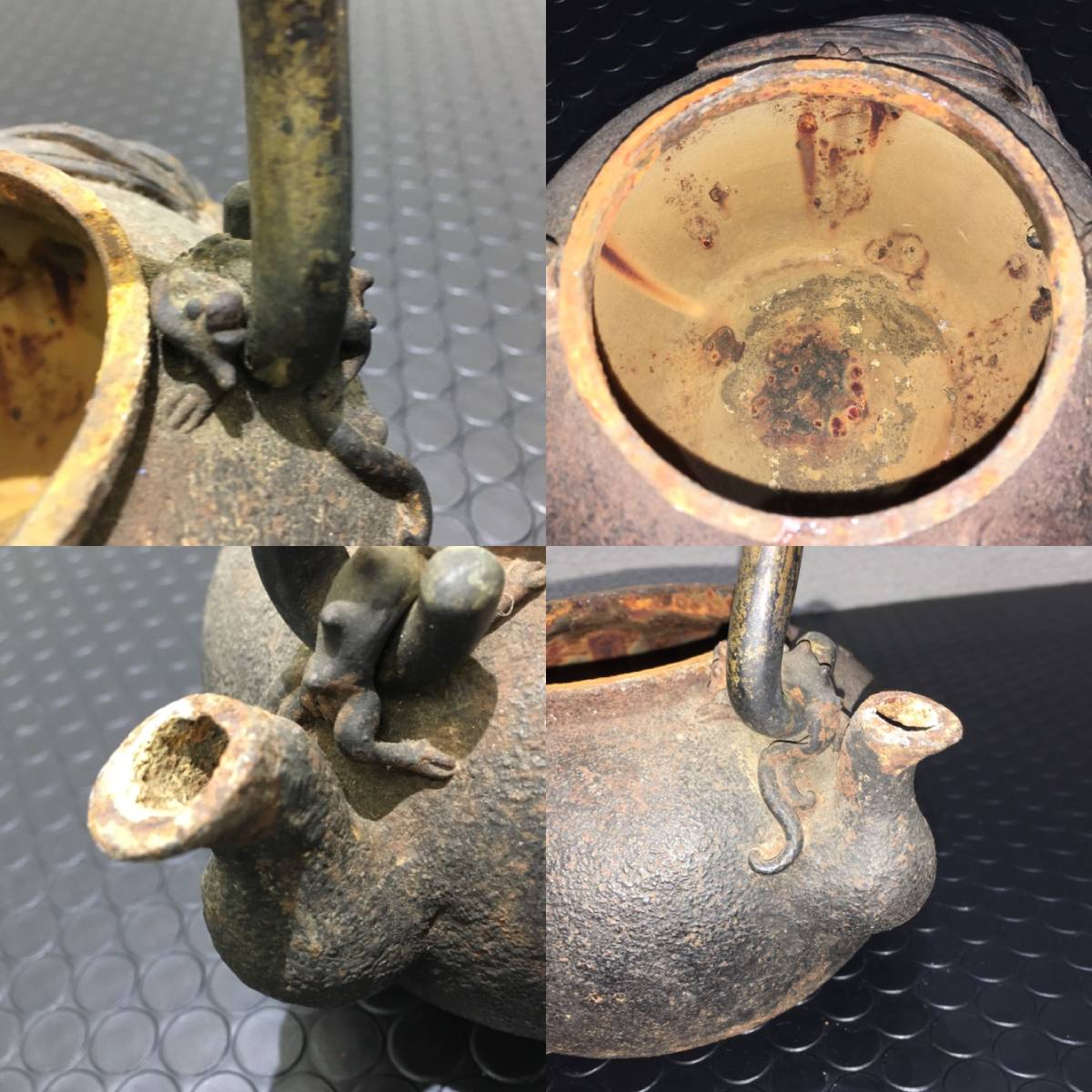 鉄瓶 水漏れ無し 茶道具 龍文堂造 煎茶道具 龍文堂 重さ1837g 銅