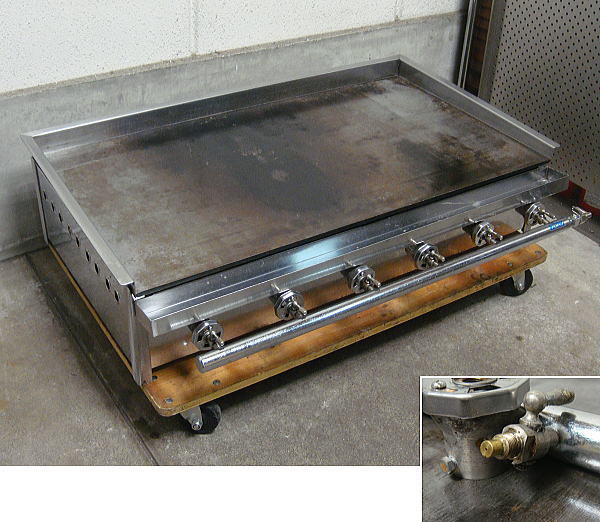 ○中古 税込 業務用 プロパンガス LPガス用 グリドル 鉄板焼き機 90x50