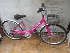 ◇中古自転車・22/26子供乗せ自転車・サイモト・3段ギヤ・LEDオート