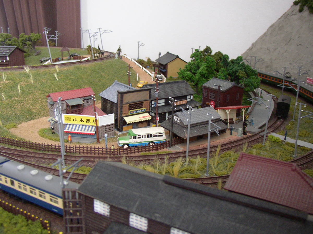 Nゲージ ジオラマ 田舎風景 1，185mm×805mm 鉄道車両、クルマ、パワー