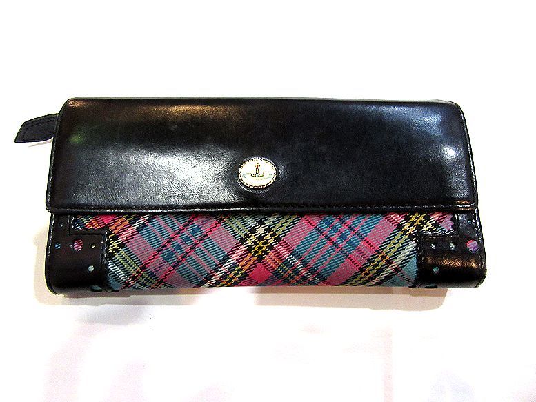 廃盤Vivienne Westwood エナメルORBタータンチェック長財布 バッグ 