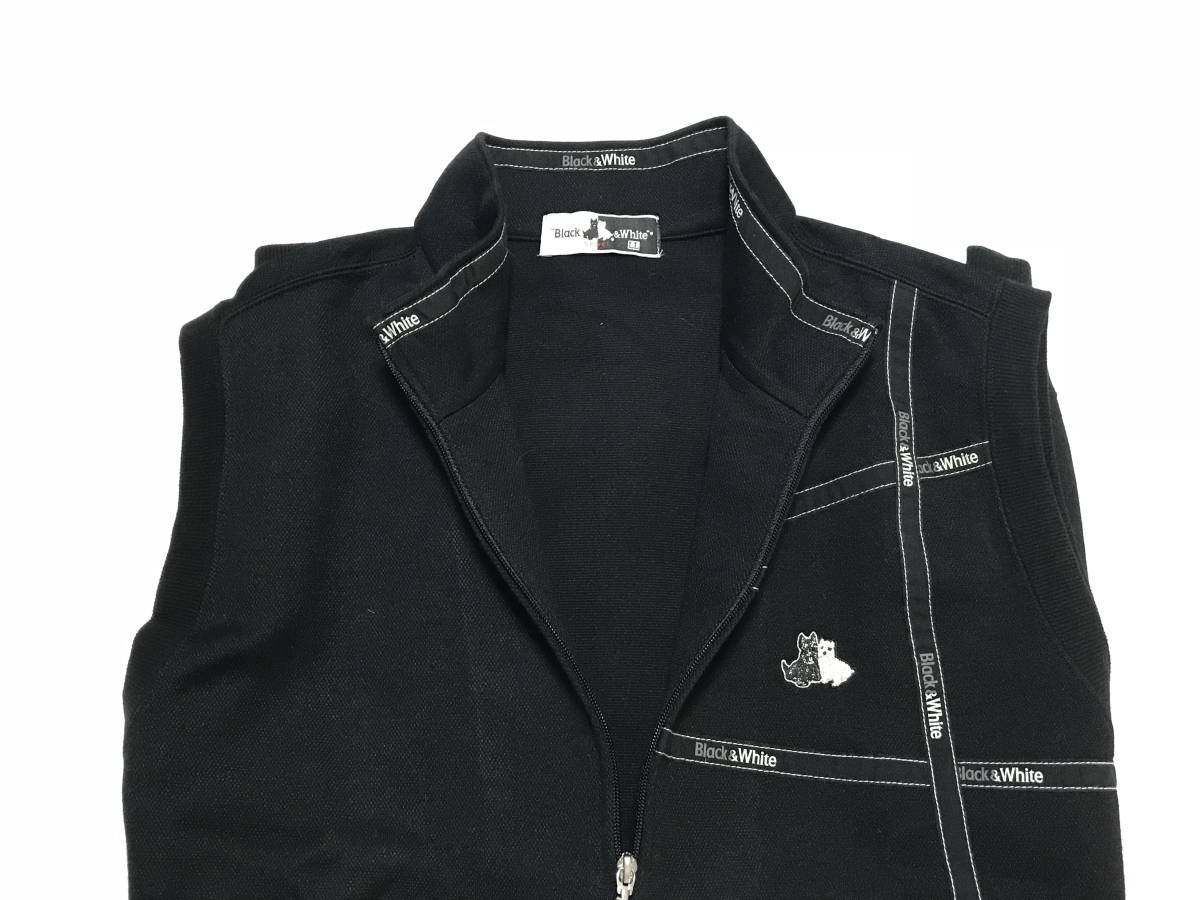 【未使用】Black&White sport/ベスト 美品★ Black&amp;White SPORT ブラック&amp;ホワイト ゴルフ ベスト ネイビー メンズ L ゴルフウェア 普段使いにも