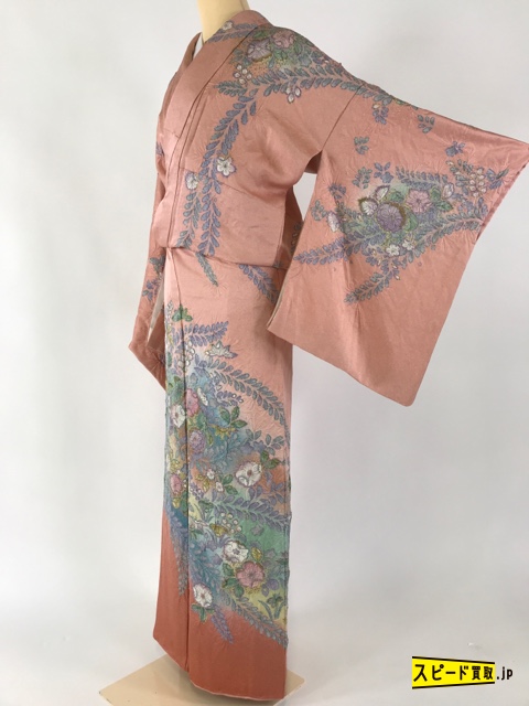 安い，得価 スピ買 着物 逸品 訪問着 ピンク 辻が花 金彩 正絹 袷 10月 5月 161cm Mサイズ(仕立て上がり)｜売買されたオークション情報、yahooの商品情報をアーカイブ公開 - オークファン 仕立て上がり