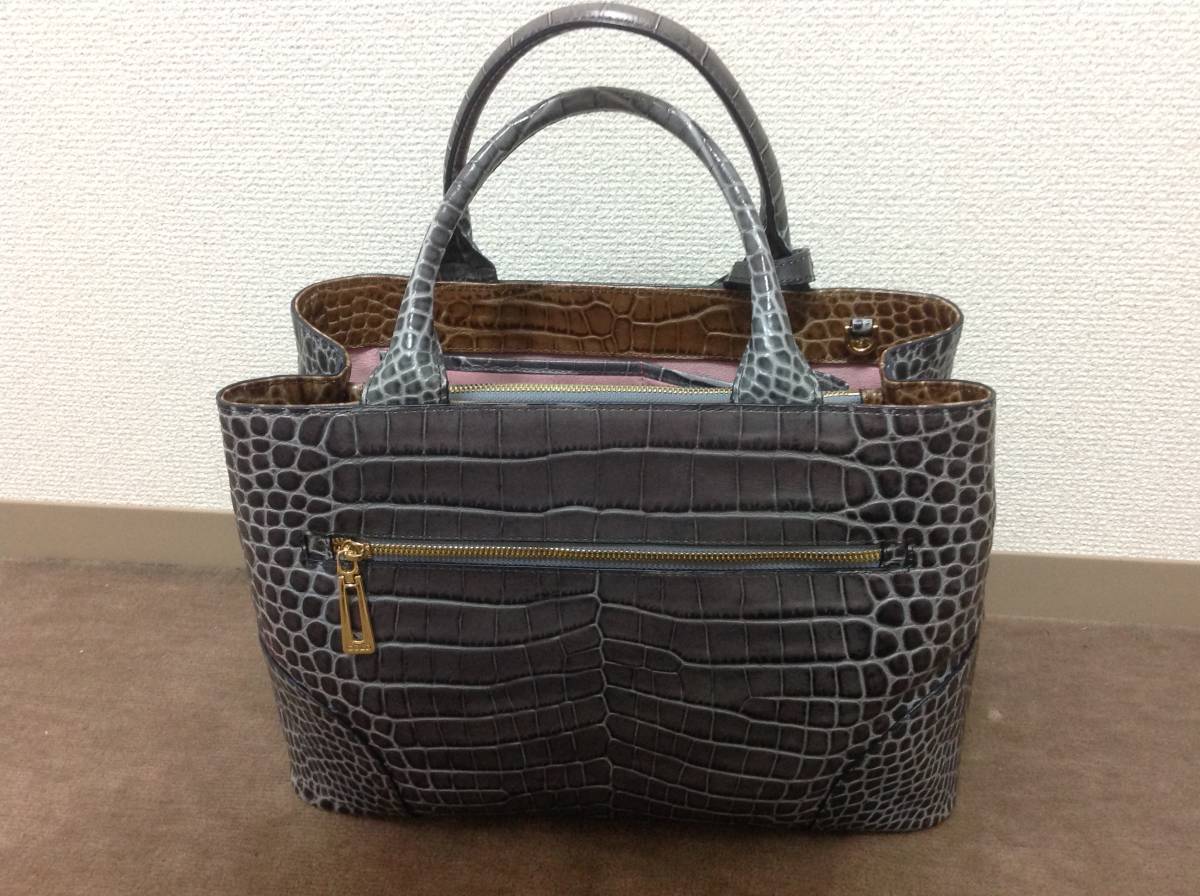 COCOCELUX GOLD ココセリュックス ゴールド クロコ型押しトートバッグ 