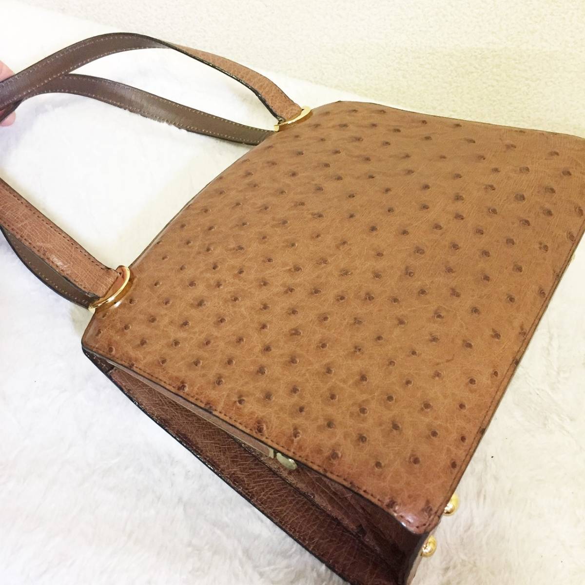 最高級 限定品 定価20万以上 オーストリッチハンドバッグ HIGH CLASS 