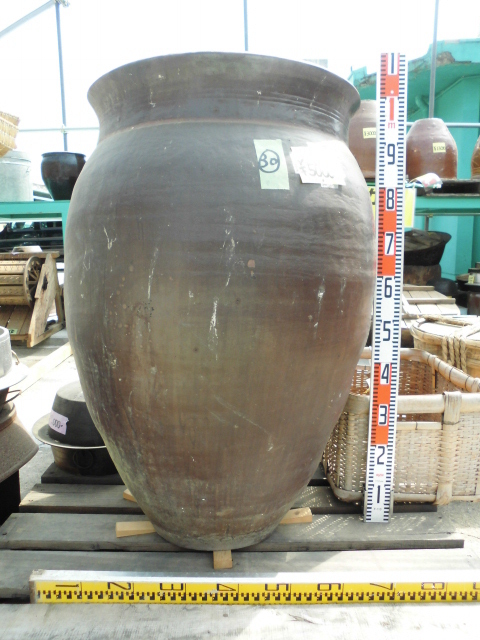 2070374500018◇巨大かめ 壺 高さ100㎝ 中古 和風 庭 花 : 亀 かめ 大甕