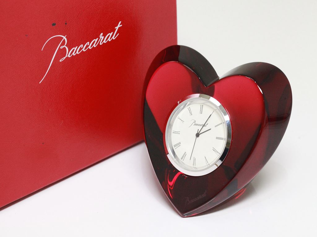 Baccarat バカラ ハート クリスタル クロック 可動品【Baccarat/バカラ