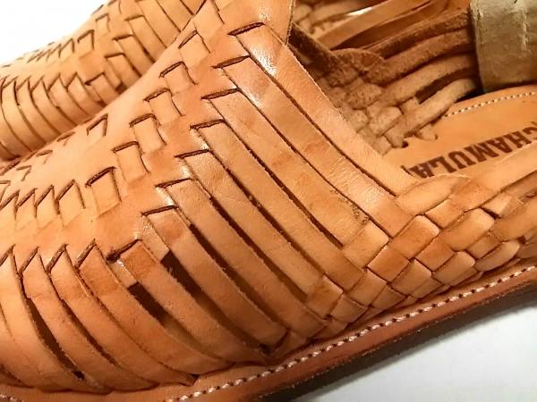 チャムラ CHAMULA 靴 サンダル 27 U9 レザー ブラウン メンズ 編み込み