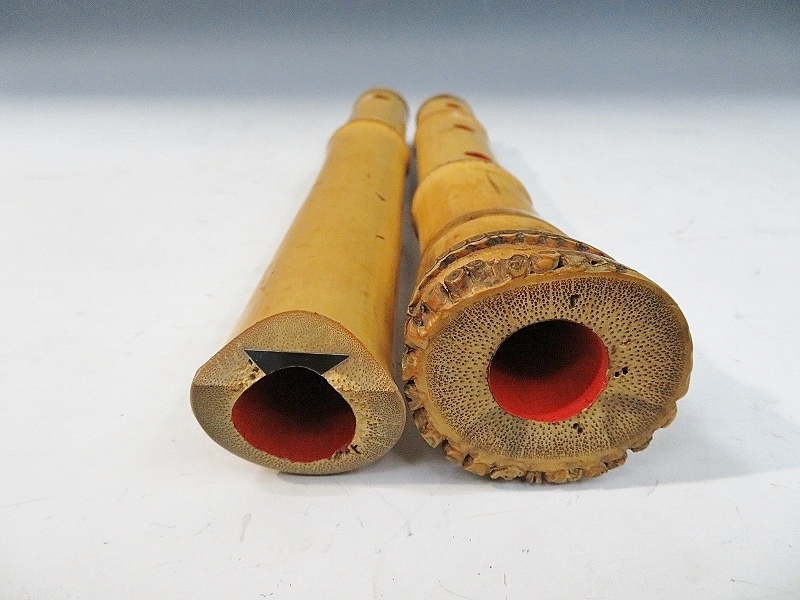 琴古流 無銘七穴尺八(4) 一尺九寸 銀三線籐巻