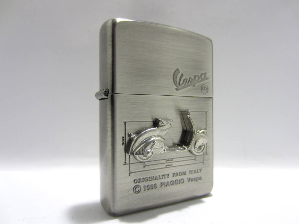 未使用 ZIPPO Vespa ベスパ メタル貼り 1996年7月製 ジッポ