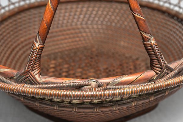茶道具 花籠 花入 竹籠 花器 竹 煎茶道具 竹工芸 伝統工芸品