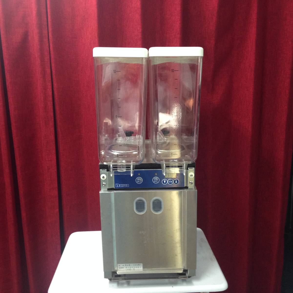 e180522-08A 美品 ジュースディスペンサー DJD-100W1 大和冷機 ダイワ Daiwa 2連式 厨房 業務用 店舗用ジュースサーバー コーヒー ホシザキ
