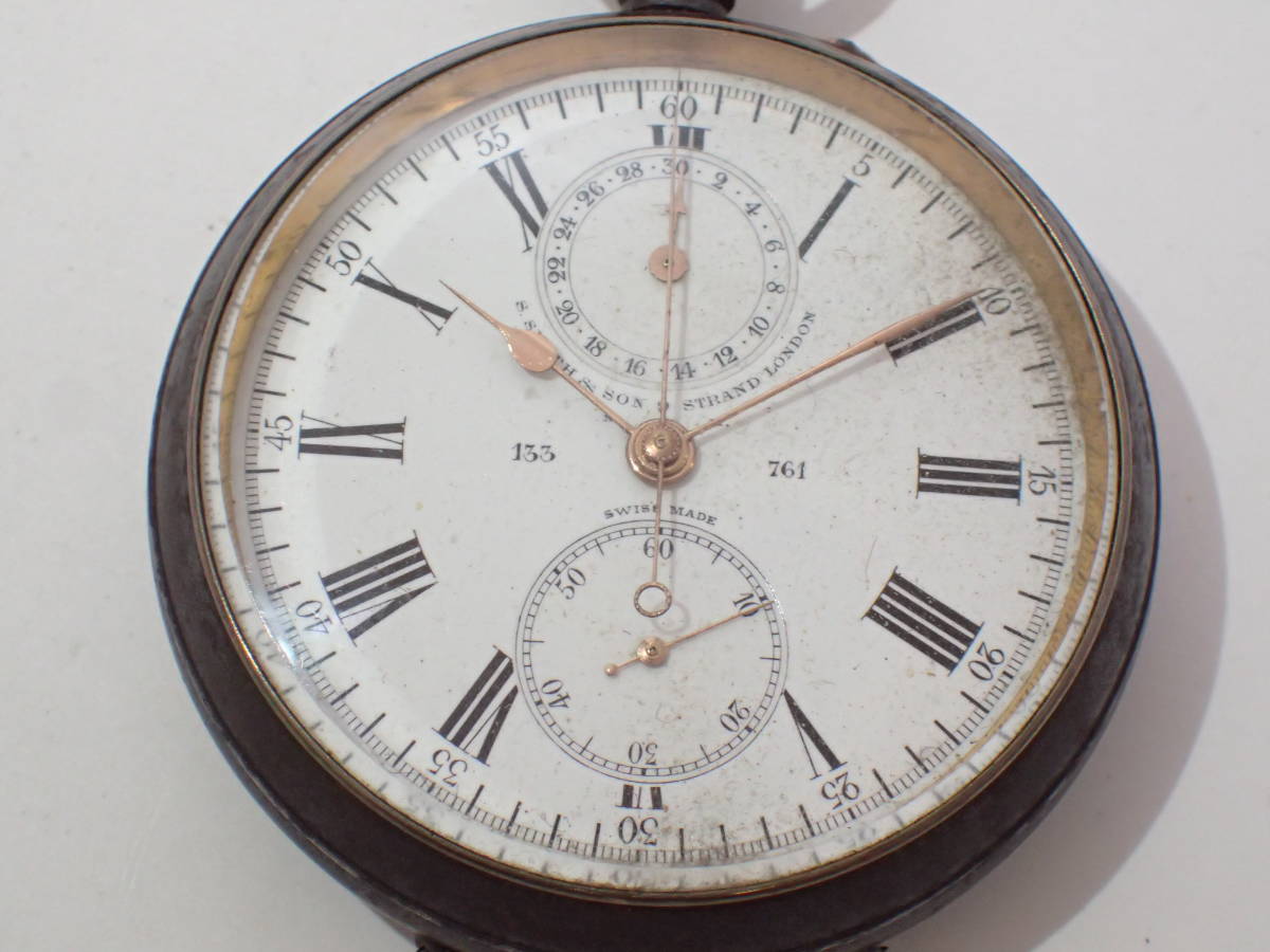 S.SMITH&SON 9 STRAND LONDON/スイス製/手巻き/懐中時計/ストップ 