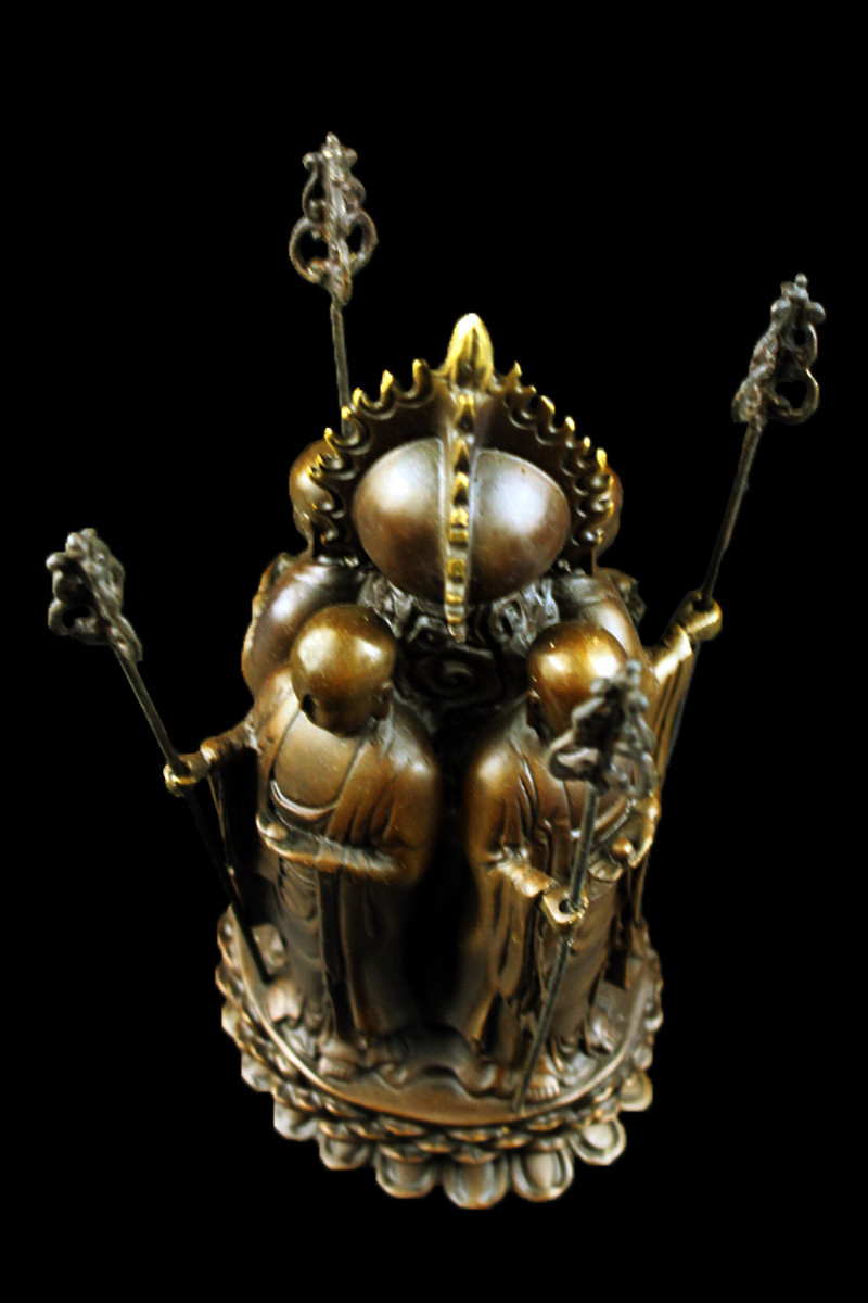 大興】AM362 銅製 四面地蔵菩薩 供奉 仏像 仏教美術 約1036g
