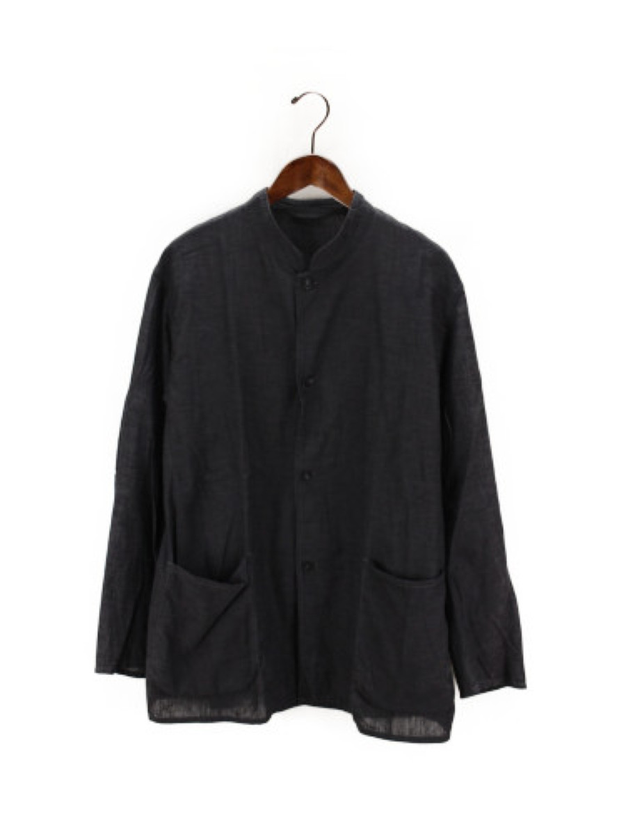 COMOLI 18SS ベタシャン スタンドカラー ジャケット (1) COMOLI◇18SS/ベタシャンスタンドカラージャケット/3/コットン/グレー