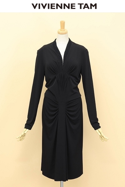 VIVIENNE　TAM ワンピース ☆VIVIENNE TAM/ヴィヴィアンタム ストレッチ ギャザー ワンピース 1