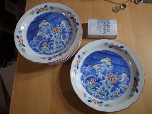 庫山窯 『金彩獅子牡丹』 小皿 お茶茶碗 5組 急須 大皿 突き抜け