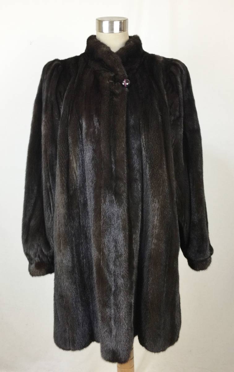 VISCARDI】 BLACKGLAMA ミンク セミロングコート 85㎝ 三越 ミンク 