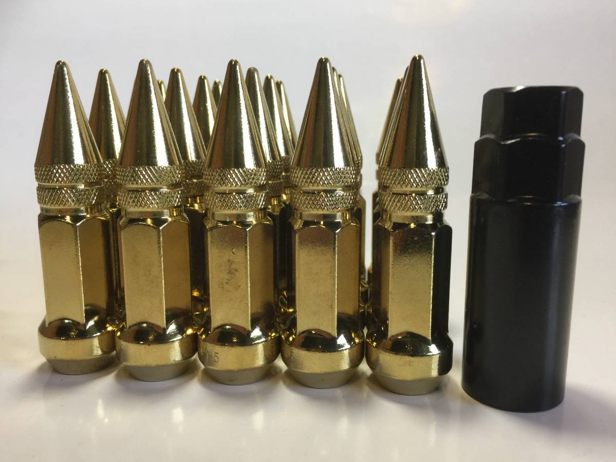 スチールスパイクデザインナット M12 P1.5（ゴールド）