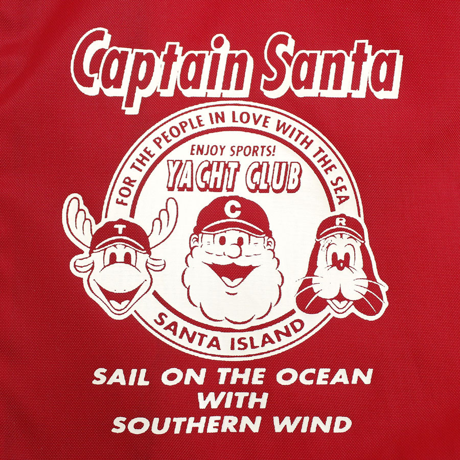 キャプテンサンタ CAPTAIN SANTA スウェット ベースボールプリント ダウンジャケット 美品 正規 CAPTAIN SANTA キャプテンサンタ ロゴデザイン ナイロン ハーフジップアップブルゾンレッド JMD