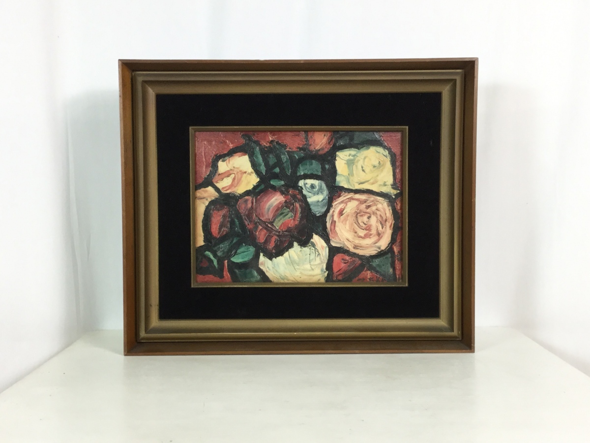 林武 Takeshi Hayashi 『薔薇』 バラ 花 油彩画 絵画 767/1000 【公式