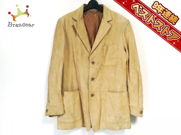 キートン Kiton ジャケット サイズ48 XL イエロー メンズ レザー