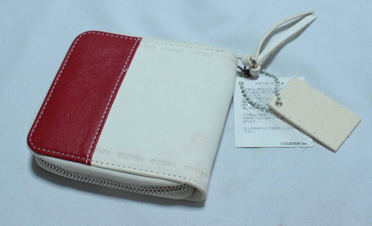 ⑤ visvim ビズビム LEATHER BI-FOLD レザーウォレット 財布 白/赤