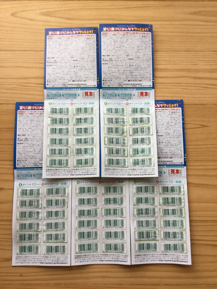 懸賞 応募 サントリー × ドラえもん 夏だ！祭りだ！みんなでワッショイ！(バーコード60枚・ハガキ5枚分)_1