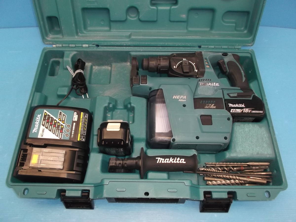 50☆マキタ 24V充電式ハンマドリルHR244D 集塵機充電器バッテリ2
