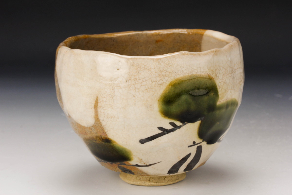 工芸品 【佳香】加藤春鼎 鼡志野茶碗 共箱 共布 栞 茶道具 本物
