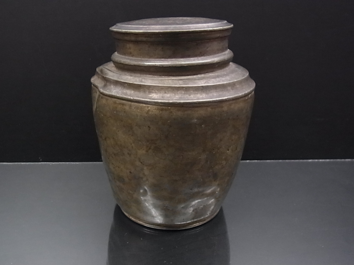 古錫 煎茶道具 茶壷 茶入 茶壺 茶心壺 茶道具 茶 茶葉罐 煎茶