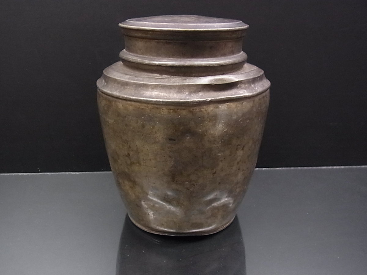 古錫 煎茶道具 茶壷 茶入 茶壺 茶心壺 茶道具 茶 茶葉罐 煎茶