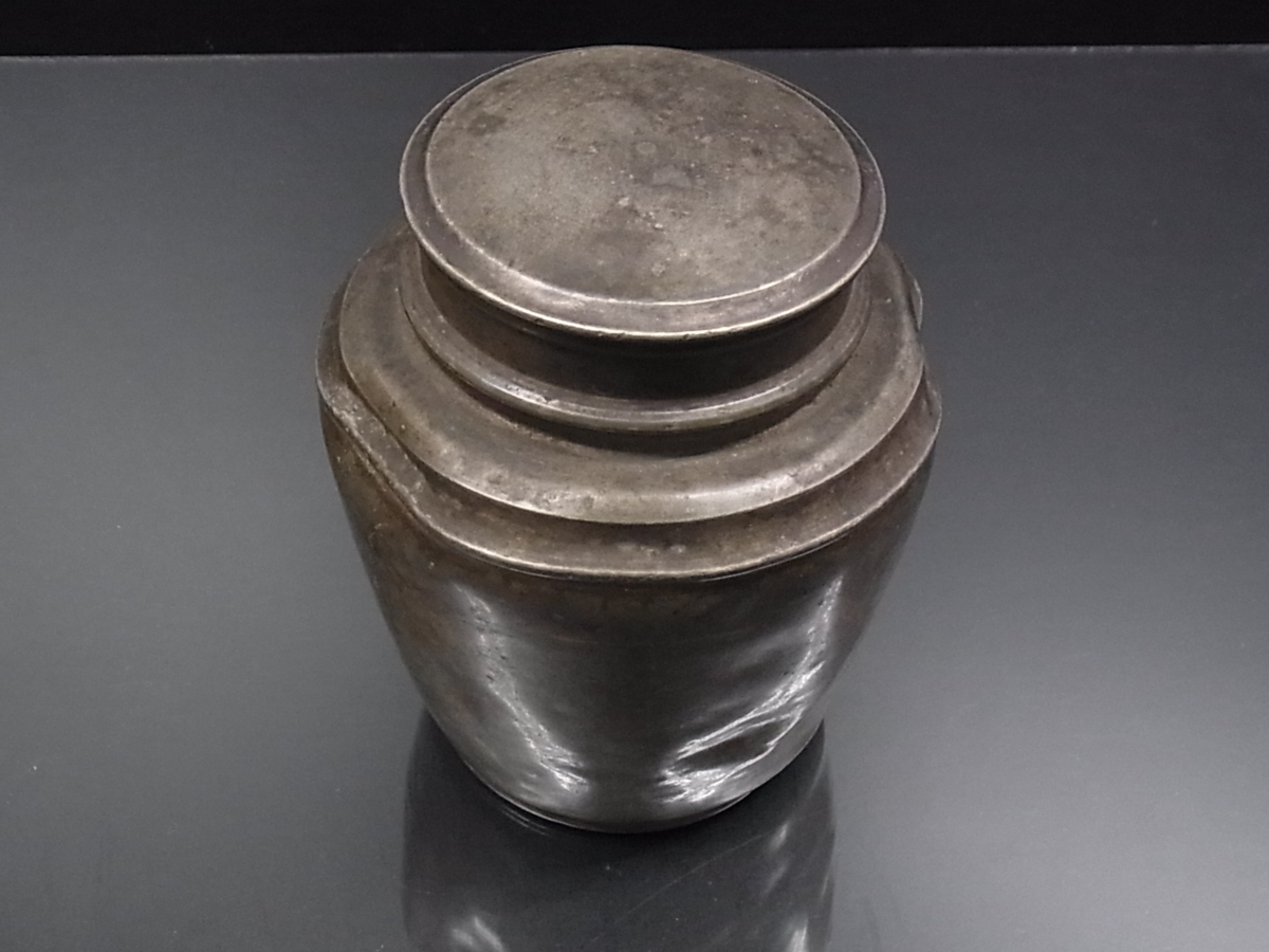 古錫 煎茶道具 茶壷 茶入 茶壺 茶心壺 茶道具 茶 茶葉罐 煎茶