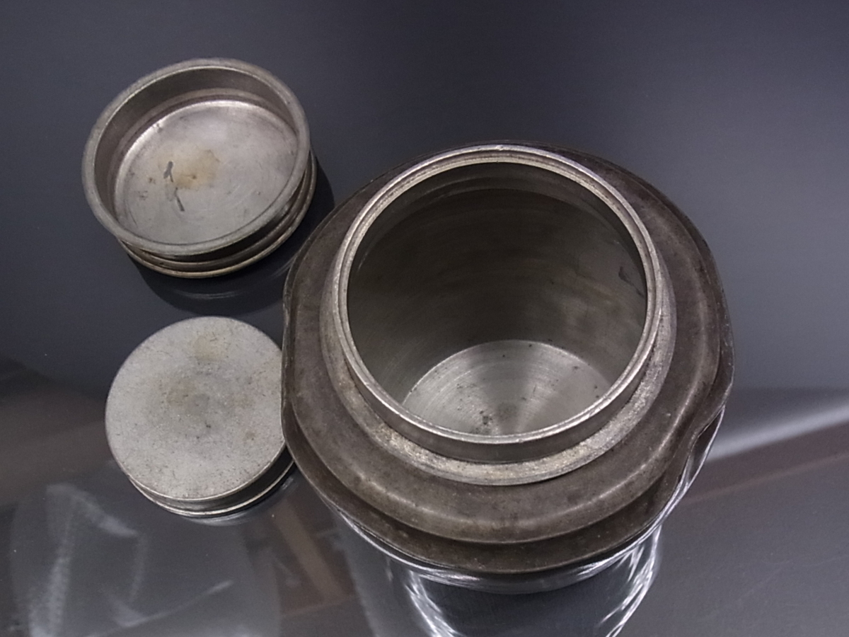 古錫 煎茶道具 茶壷 茶入 茶壺 茶心壺 茶道具 茶 茶葉罐 煎茶
