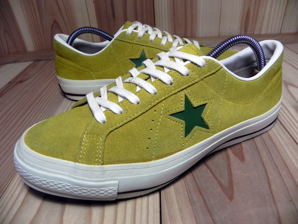 ★CONVERSE ワンスター スエード 黄×緑 日本製 6.5インチ 25.0cm 美品 Used 検 オールスター チャック テイラー
