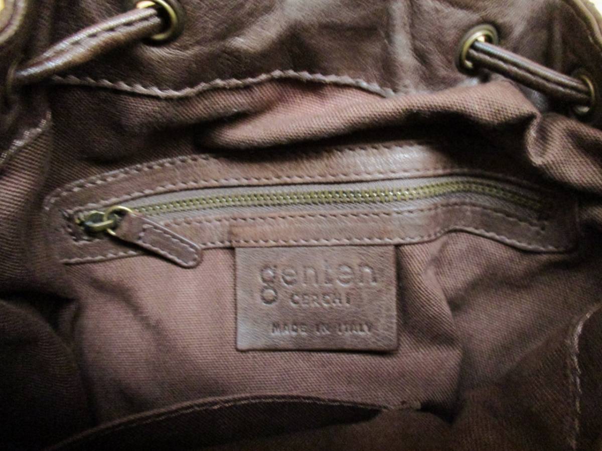 genten チェルキ ゲンテン イタリア製 CERCHI レザーバッグ 高級 刺繍 