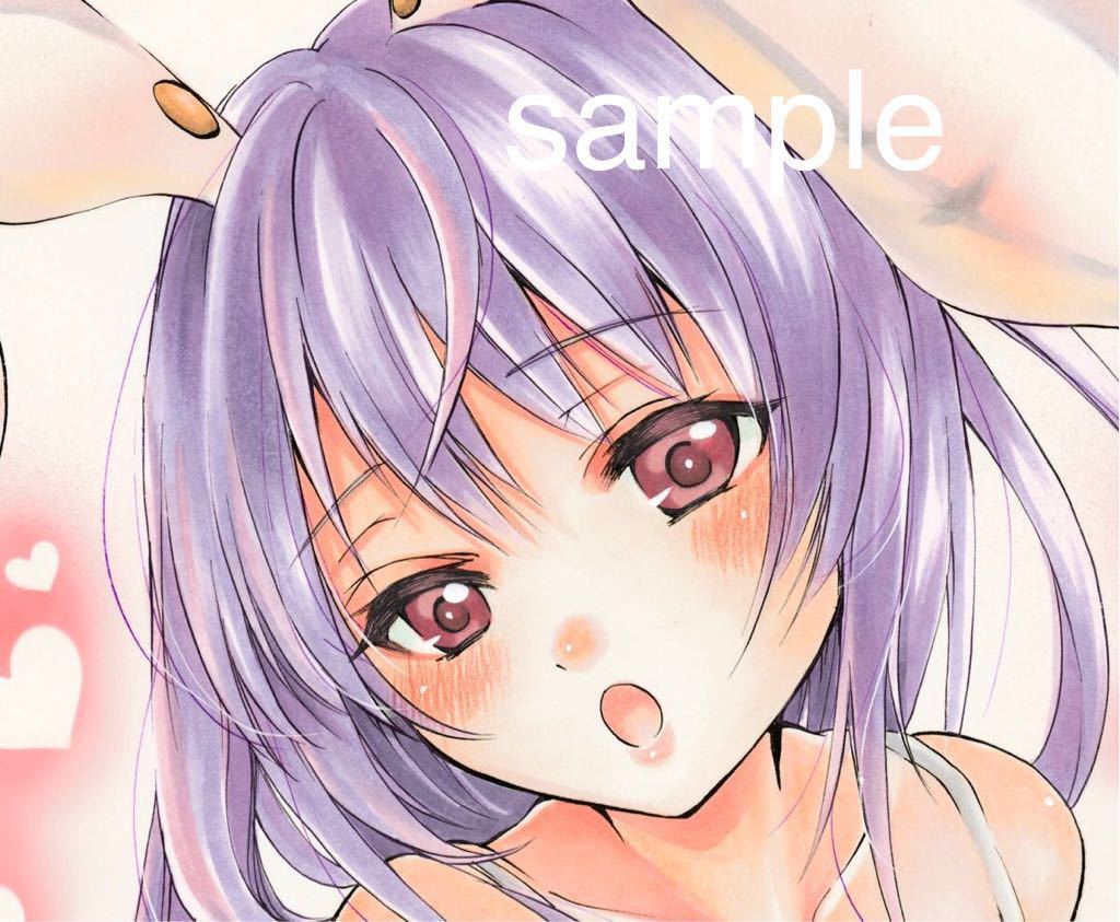 うどんげ 鈴仙 優曇華院 イナバ 東方プロジェクト 手描きイラスト A4サイズ