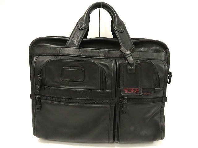 使い勝手◎▽TUMI トゥミ オールレザー 96141DH ロゴ金具付き 2WAY 