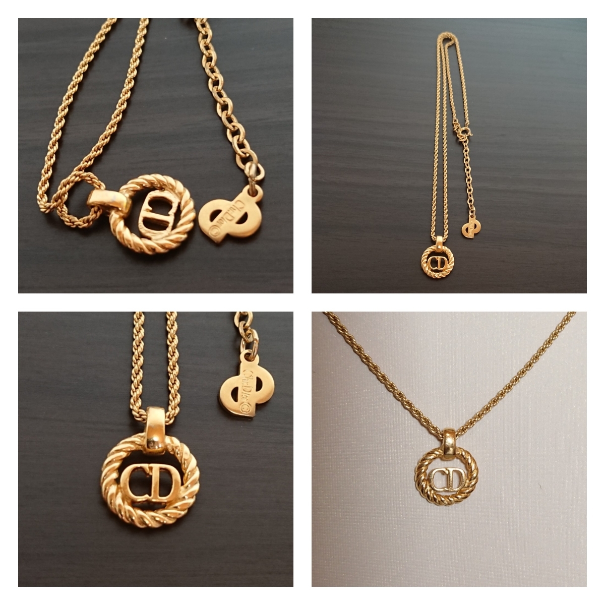 Christian Dior クリスチャン・ディオール ネックレス ゴールド色 美品 