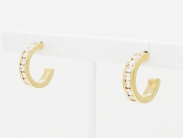 ◇【TIFFANY&Co. ティファニー】18KYG ダイヤモンド ピアス