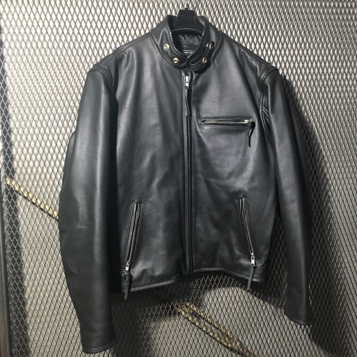 OHPLAN オウプラン シングルレザージャケット ブラック Lサイズ【中古