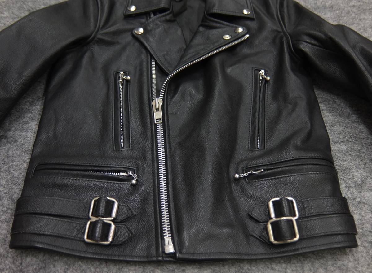HELL CAT PUNKS レディース レザーライダースジャケット 黒 M 牛革 