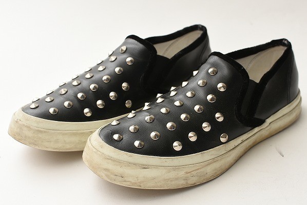 数量限定，爆買い MN-0090 junya watanabe comme des garcons スリッポン スニーカー スタッズ 鋲 レザー 黒 ブラック(女性用)｜売買されたオークション情報、yahooの商品情報をアーカイブ公開 - オークファン 靴