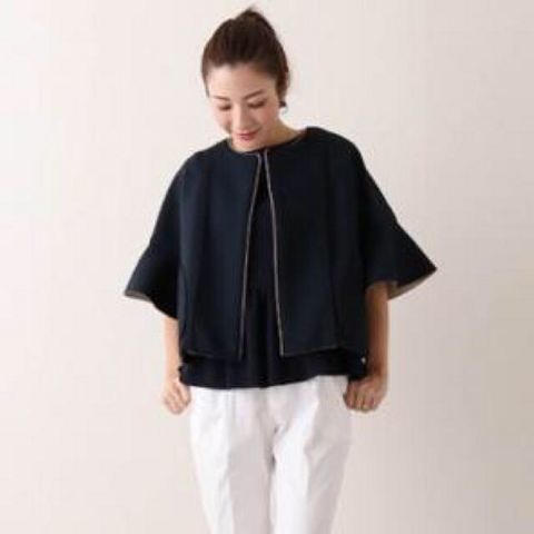 yori ボンディングショートジャケット yori ヨリ ボンディング ショートジャケット ネイビー 新品 yori