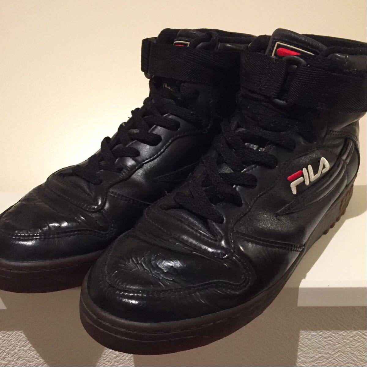 送料無料【名作♪激レアヴィンテージ♪】FILA FX-100 フィラ 29cm ブラック エナメル 80s'～90s' オールド バッシュ ダットシューズ