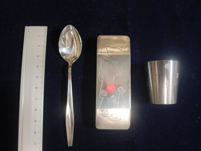 ◇銀製品 3点 純銀2点 シルバー950 1点（スプーン） 純銀製食器]