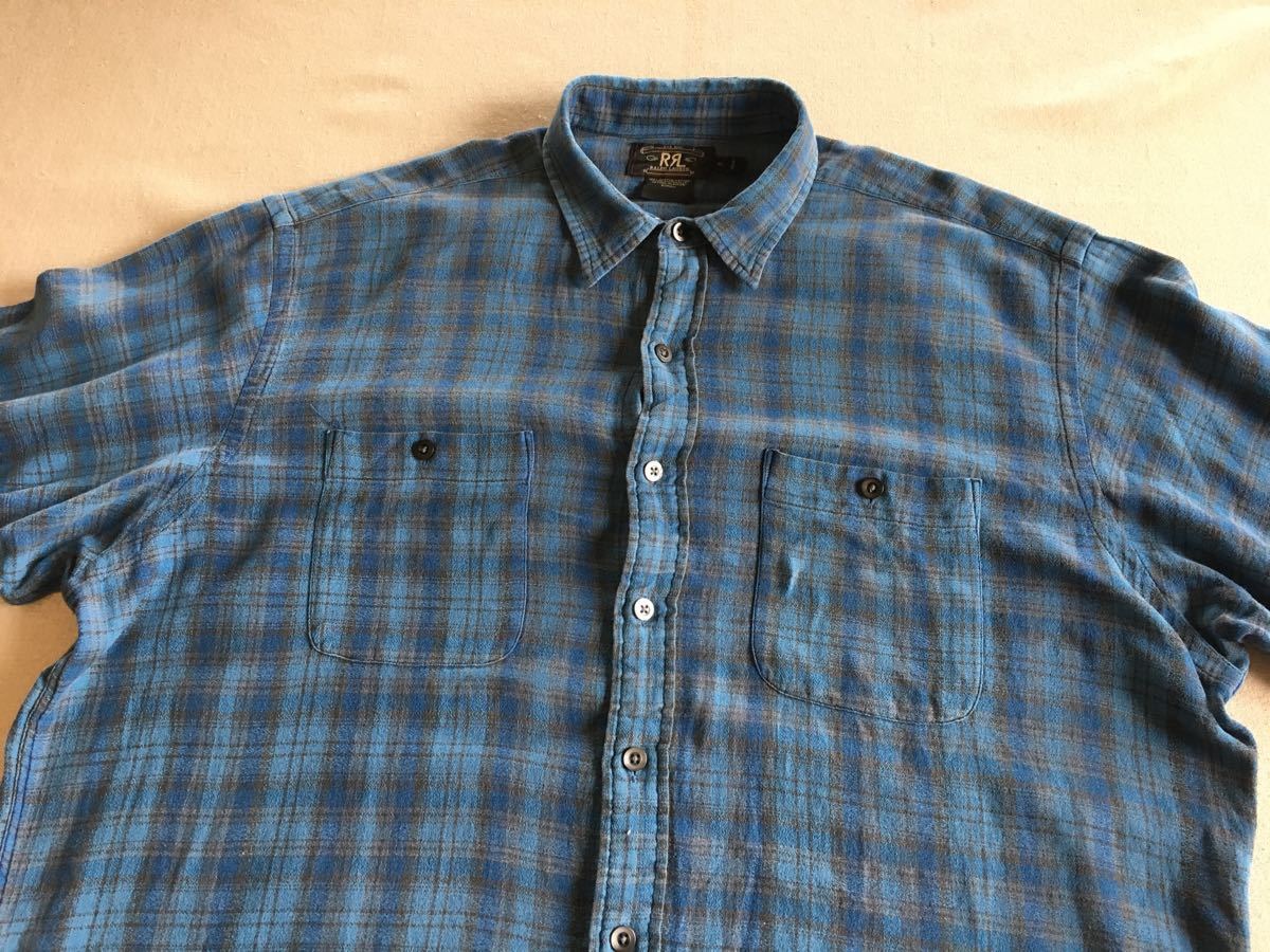 ラルフローレン RRL 別注 XL exclusive Blue DOUBLE Shirt RL Check 