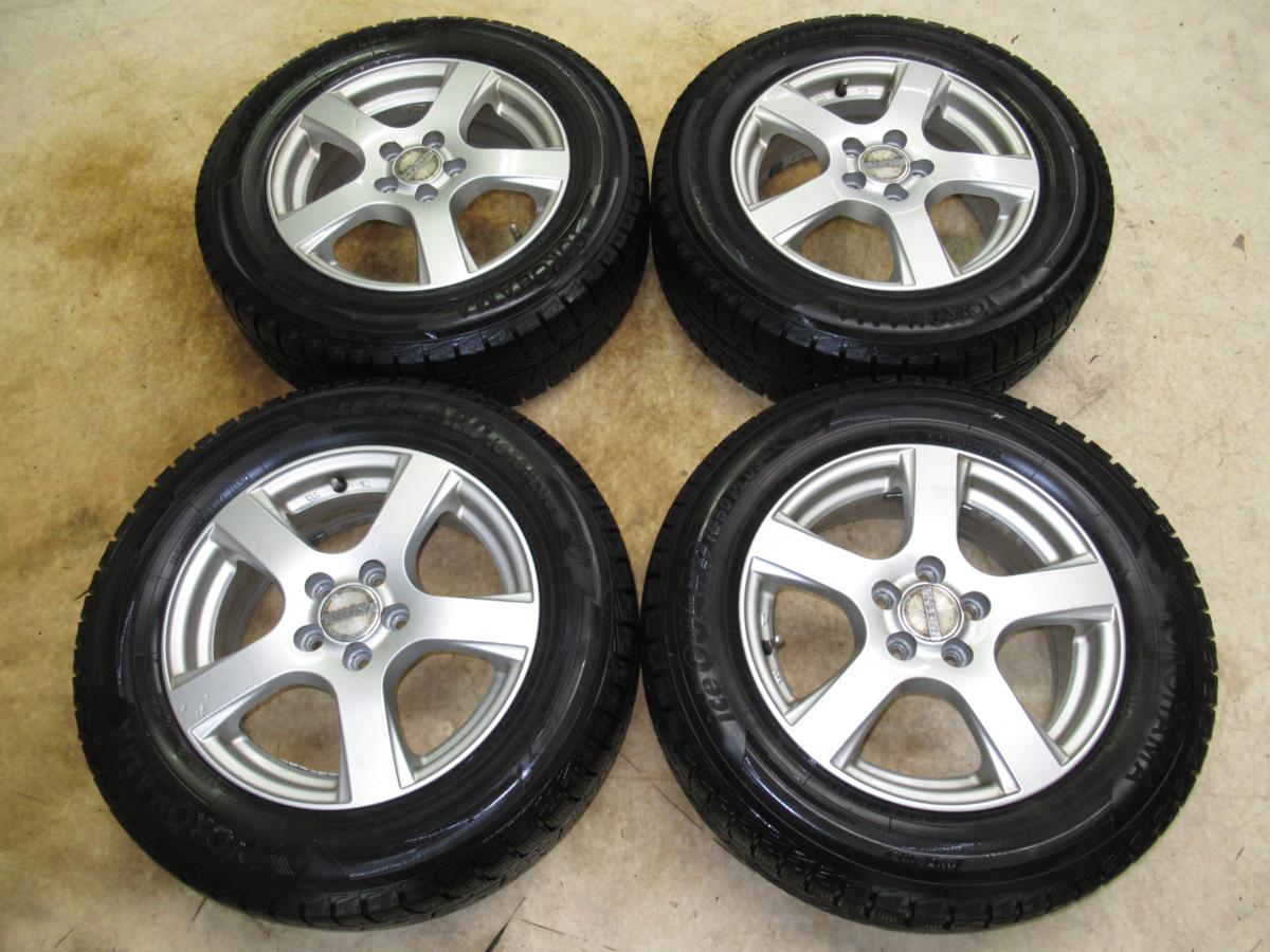 VIOLENTO(ヴィオレント) 5本スポーク 6J-15 off+50 pcd100/5H ヨコハマ アイスガード iG50プラス 195/65R15 スタッドレス付き4本セット
