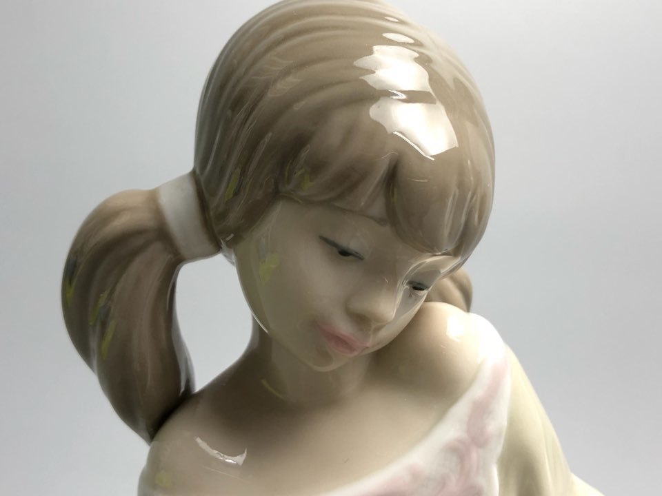 K092712 絶版 LLADRO/リヤドロ 1534 「リトルシスター」 少女 猫 姉妹