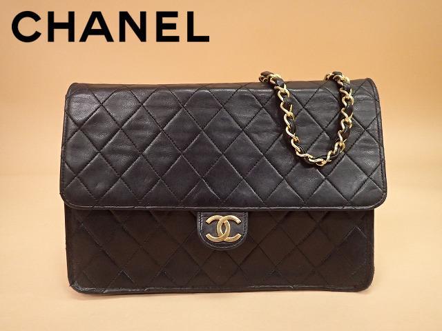 CHANEL シャネル マトラッセ チェーンショルダーバッグ レディース ブラック ラムスキン レザー ハンドバッグ ★13362